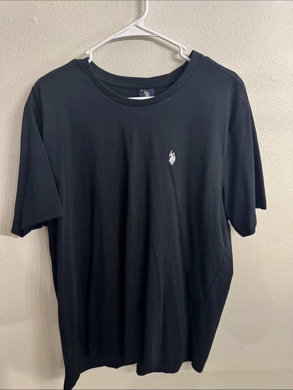 Polo by Ralph Lauren Black Crew Neck Tee with White Pony Logo